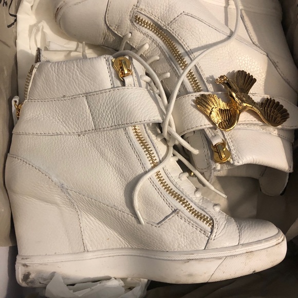 Giuseppe Zanotti eagle detail wedge hi-top sneaker - Picture 2 of 4